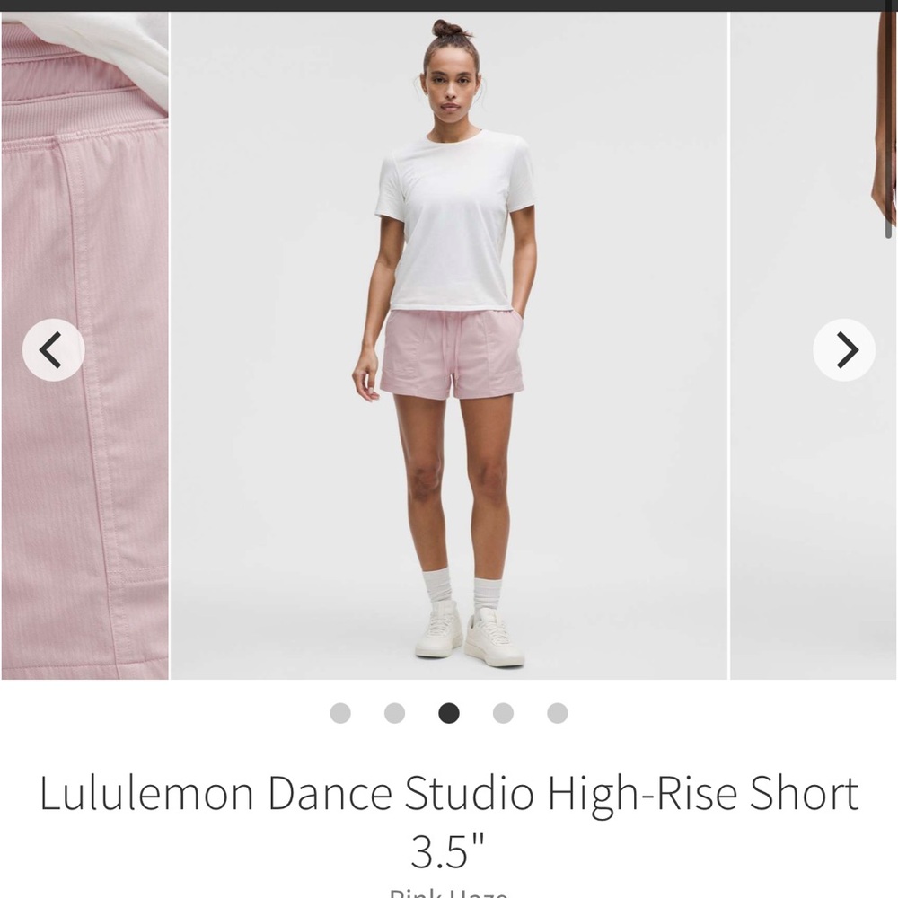Lululemon Dance Studio High-Rise Short 3.5" Pink Haze NWT size 6